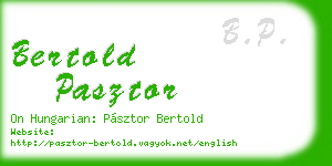 bertold pasztor business card