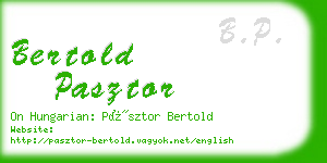 bertold pasztor business card